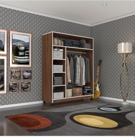 Resim Kenzlife giysi dolabı necmettin 150*120*40 cvz gardırop tekerlekl 