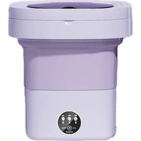 Resim Katlanır Çamaşır Makinesi Taşınabilir Küçük Çamaşır Makinesi Mini Iç Çamaşırı Temizleme Makinesi 8l Mor (Abd Fişi) (Yurt Dışından) 