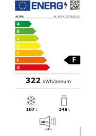 Resim Altus AL 375 X 455 LT No-Frost Çift Kapılı Buzdolabı 