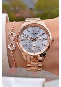 Resim Tom Jones Mrd12043 Rose Gold Renk Kadın Kol Saati Bileklik Hediyeli 