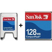 Resim 128 MB Cf Compact Flash Hafıza Kartı + Adaptör 