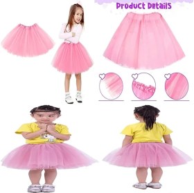 Resim Eco Port Pembe Renk Tütü Etek Bale Eteği Gösteri Eteği Çocuk Bebek Boy 