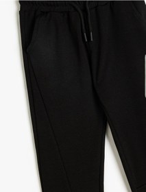 Resim Koton Jogger Eşofman Altı Beli Bağlamalı Cep Detaylı Pamuklu Siyah 5wkb40124tk Siyah 