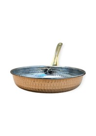 Resim Tek Kulplu Dövme Bakır Tava 21 Cm Bakır 