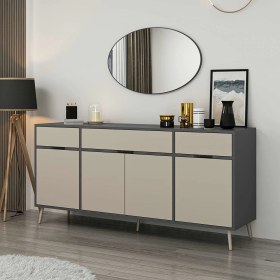 Resim Elina Ayaklı Konsol Aynalı - Antrasit/kumtaşı Çok Renkli 