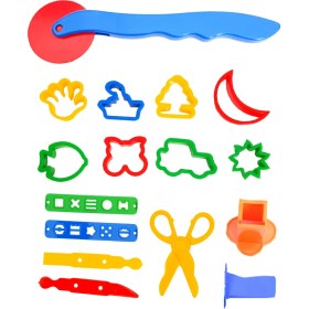 Resim Cocota Toys Oyun Hamuru Seti ( Play Doh 4'lu Oyun Hamuru, Merdane, Şekil Kalıpları ve Enjektör Pres Seti) 