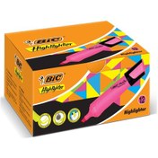 Resim Bic Marking Highlighter Flat Fosforlu Kalem Pembe 12'li Kutu 