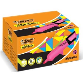 Resim Bic Marking Highlighter Flat Fosforlu Kalem Pembe 12'li Kutu 