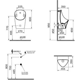 Resim Vitra M-Line Temassız Fotoselli Kanalsız Rim-Ex Pisuvar (Elektrikli) 8305B003-5633 