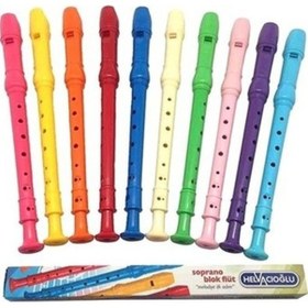 Resim 10 Adet Karma Renk Helvacıoğlu Blok Flüt-10 Adet 