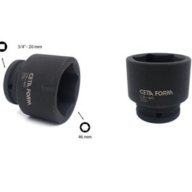 Resim Ceta Form 46 mm 3/4” 6 Köşe Havalı Lokma Anahtar C72-H46 