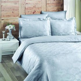 Resim Maxstyle Jakarlı Saten Evgenia Gri Çift Kişilik Nevresim Takımı 