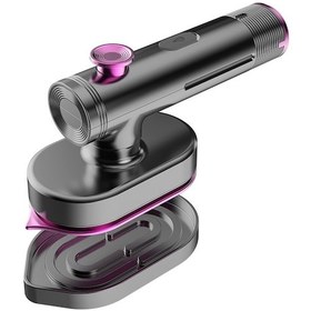 Resim Vkemall 60ml Su Depolayıcıklı 20s Ön Isıtmalı Mini Dikey Buhar Ütü, 90 Döner Kollü, Kuru/ıslak Ütüleme, 40w, Mor-gri, 220v Avrupa Tipi 