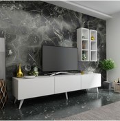 Resim MobilyaFırsat Ideal Tv Ünitesi Duvar Rafı Q7003-1 Beyaz 