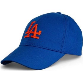 Resim Unisex Saxs Mavisi Renk Turuncu Logo Beyzbol La Şapka - Standart Saks Mavisi 