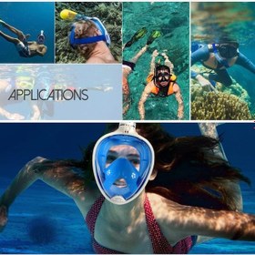 Resim Soleshopping Full Face-Tam Yüz Şnorkel Dalış Maskesi, 180° Görüntü 