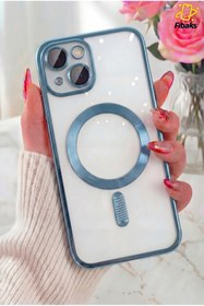 Resim Fibaks iPhone 13/14 Kılıf Kamera Lens Korumalı Magsafe Şarj Kilifi Şeffaf Renkli Yumuşak Kapak Sierra 