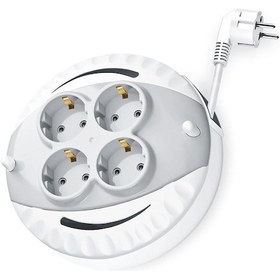 Resim 5 Metre Makaralı 4'lü Grup Priz, Ttr Bakır Sarım Uzatma Kablo, Dörtlü Çoklu Priz, 5 Metre 3x1mm Kablo, 3000 Watt 1 