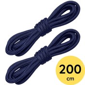 Resim Foottab 200 Cm Lacivert Yuvarlak Bot Bağcığı, Fitilli Dayanıklı Sağlam Bağcık, Ayakkabı Bağcığı Bağı Ipi 