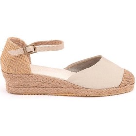 Resim Star Tombis Gerçek Elişi Bej Hasır Jüt Bantlı Günlük Kadın Espadril Handmade Bej 