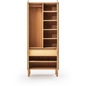 Resim Monaco Cam Kapaklı Raflı Elbise Dolabı 