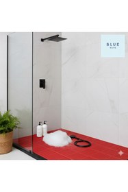 Resim Blue Home Banyo Duş Havuz Kapı Önü - Kare Petek Mat Kaymaz Kaydırmaz Pvc Paspas Eni : 90cm. KIRMIZI 