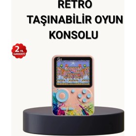 Resim Mossem 500 Klasik Oyunlu Retro Oyun Konsolu Taşınabilir ve Tv Bağlantılı 