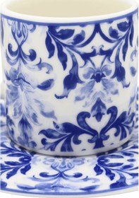 Resim Tulu Porselen Sahra 6 Kişilik Porselen Fincan Takımı Mavi-beyaz 