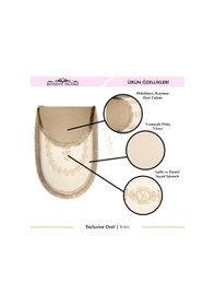 Resim Exclusive Oval Krem 2'li Dantelli Ve Saçaklı Banyo Paspası Püskül Krem 