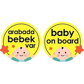 Resim Babyjem Araba Yazısı Arabada Prens Var Sticker 