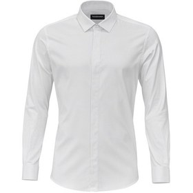 Resim Erkek Klasik Gömlek Pamuklu Esnek Kumaş,slim Fit Uzun Kollu, Fransız Manşetli Plus Scorpion Beyaz 