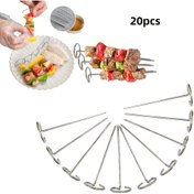 Resim 20 Adet Paslanmaz Çelik Barbekü Şiş Seti, Dikey Hava Fritöz Izgara Aksesuarları, Şarj Edilemeyen, Açık ve Kapalı Pişirme İçin Evrensel Uyumlu 