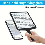 Resim Meridiangoods Black- 5x Büyütme Düz Lens Büyüteç Yüksek Çözünürlüklü El Tipi İnceleme İçin 