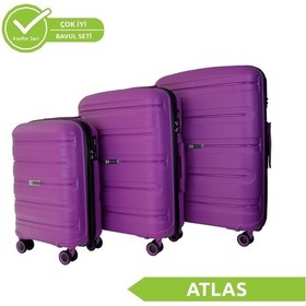 Resim Vegmann Polipropilen Pp Atlas Violet 3lü Valiz Seti Violet 