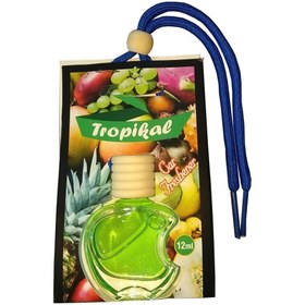 Resim Tropikal Kokulu Parfüm Asma İpli Cam Şişe 1 Adet 12 ml 