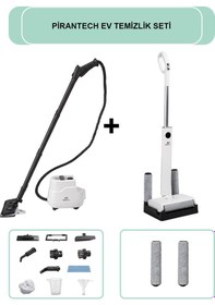 Resim PiranTech CB-103A Buharlı Temizlik Makinesi + M-210 Şarjlı Islak & Kuru Zemin Temizleyici 