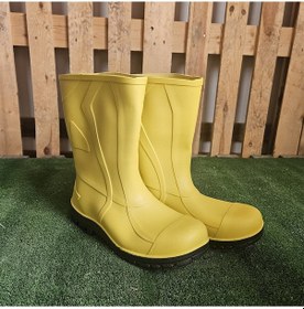 Resim Kısa Sarı Çizme Yağmur Kar Su Geçirmez Çizme Balıkçı Çizme Avcı Çizme İşçi Çizme 