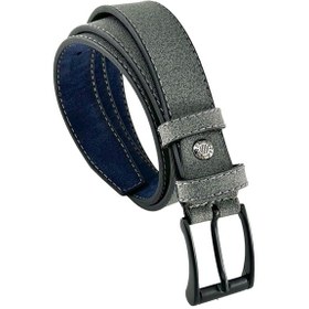 Resim Gri Çocuk Boy Suni Deri Dikişli Model 3 Cm.lik Garson Klasik Kemer Okul Kemeri - G15 001 