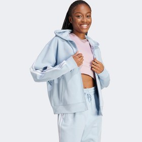 Resim adidas Future Icons 3-Stripes Full-Zip Kapüşonlu Kadın Mavi Eşofman Üstü 