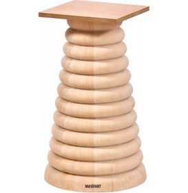 Resim Masifart Brown Class Konik Ayak Cilasız Ham Ahşap 