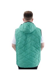 Resim Mode Xl Büyük Beden Erkek Fermuarlı Kapüşonlu Şişme Yelek U24705 Yeşil 