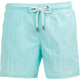 Resim Mint Su İtici Özellikli Naylon Kumaş Düz Renk Basic Erkek Plaj Deniz Şort Mayo - 540-mint 001 