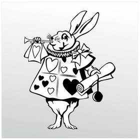 Resim Folyo Sticker Süslü Tavşan 40cm Uzunluk Siyah 