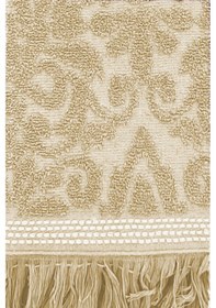 Resim Mira Home Saçaklı Lüks Banyo Havlu Takımı %100 Pamuk Lalezar Bej 