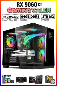 Resim Zeiron Velar X9 Ryzen 7 7800X3D 32GB DDR5 RAM 1TB M.2 SSD RX9060XT Sıvı Soğutmalı Oyuncu Bilgisayarı 