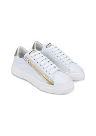 Resim Mario Valentino Kadın Hakiki Deri Beyaz/altın Sneakers & Spor Ayakkabı 1040 91s3902 Bn Ayk Y24 Whıte/gold Altın - Beyaz 