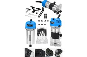 Resim Germany Wooden 3200 6 Kademe Devir Ayarlı Bakır Sargılı Motor Formika Traşlama ve El Freze Makinesi 