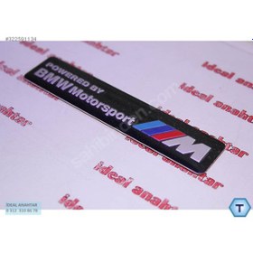 Resim Bmw Araç Serisi Powered By M Motorsport Logo Amblem Plaket Siyah 