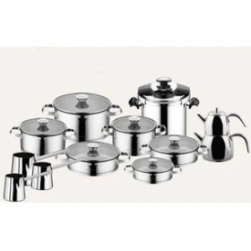 Resim Aryıldız Çeyiz Seti Prestige 22 Parça Lilyum Plus Çelik Tencere Seti 