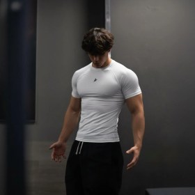 Resim Fightron Erkek Compression Spor Tişört Slim Fit Rahat Kumaş Fitness Gym Antreman Özel Spor T-Shirt 